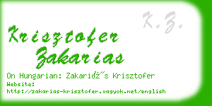 krisztofer zakarias business card